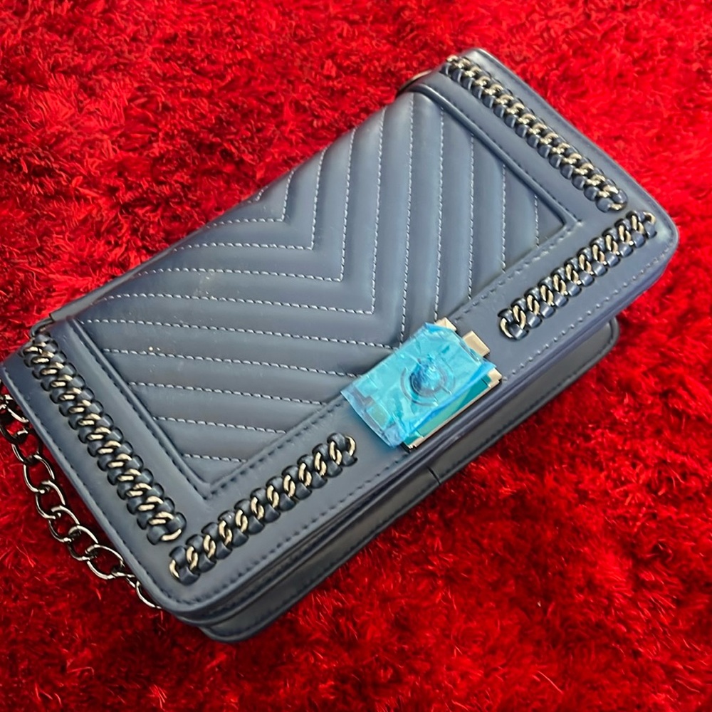 Teal blue crossbody handbag